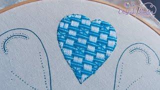 Bordado Fantasía Corazón 12   Hand Embroidery Heart ️ with Fantasy Stitch #embroidery #bordado