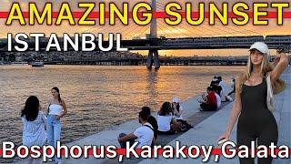 TurkiyeIstanbulBosphorusKarakoy Pier Galata BridgeGolden Horn Walking Tour اسطنبول ترکیا4K
