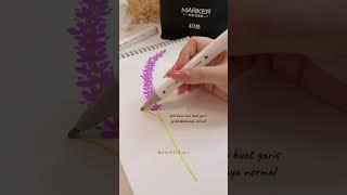 Tutorial Gambar Lavender Aesthetic @cathfloart ​⁠​⁠