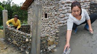 TIMELAPSE START to FINISH Building Stone House - Build Stone Wall BUILD LOG CABIN - Farm life