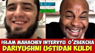 ISLAM MAHACHEV DARIYUSHGA QALTIS JAVOB BERDI OZBEKCHA INTERVYU