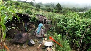 Happy life  The organic food traditional lifestyle Solukhumbu lake side. Rural Nepal