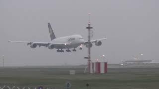 Airbus A380 D-AIMN Lufthansa landing and taking off in Prague 1.3.2024