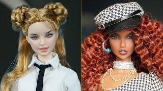 Barbie Doll Makeover Transformation  Barbie Hairstyles Tutorial  Wig Dress Faceup and More