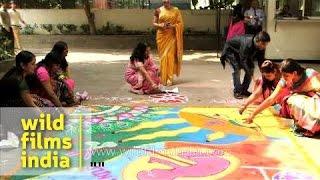 Rangoli making on the theme of Save girl child