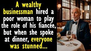 A wealthy businessman hired a poor woman to play the role of his fiancée but when she spoke...
