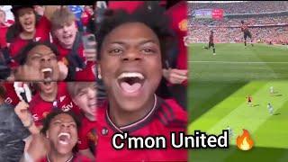Scenes IshowSpeed crazy Man United celebrations as Garnacho scores Vs Man City in Fa Cup Wembley