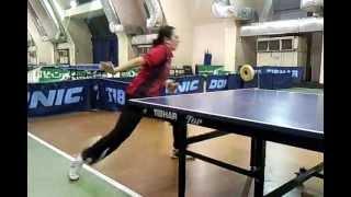 Table Tennis training with the wheel FH Counterspin Dina Meshref  Egypt