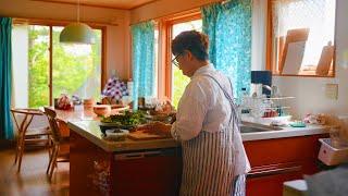 暮らしのVlog｜庭仕事と料理をする60代母の１日｜庭BBQとハンギングバスケット｜野菜を植える｜和朝食とまぜそば