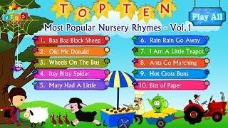 Top 10 - Ten Most Popular Nursery Rhymes Collection Vol. 1 with Lyrics  Kids Videos For Kids