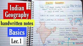 Indian Geography Basics  Handwritten Notes  Lec.1  An Aspirant 