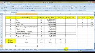 Menghitung Harga Diskon Menggunakan Rumus Vlookup dan Hlookup