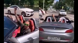 ️‍Какое-то существо устроило стрельбу и уехало по встречке на кабриолете BMW в Краснодаре.