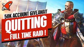 REASONS WHY IM QUITTING THESE...  50000$ Account Giveaway & Channel Update  RAID Shadow Legends
