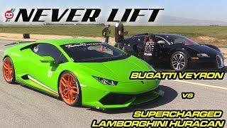 Bugatti Veyron vs Supercharged Lamborghini Huracan - 12 Mile Drag Race