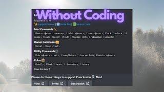 How to make a discord bot without coding