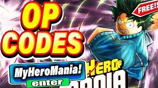 ALL NEW *SECRET CODES* IN ROBLOX MY HERO MANIA new codes in roblox My Hero Mania  NEW