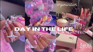 DAY IN LIFE OF AN NAIL TECH  organizationclients$400 new charms + girl talk ˖⁺‧₊˚