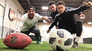 Football vs Soccer Trick Shots  Dude Perfect