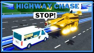 HIGHWAY CHASE - TANK VS CARNAPPER Trolling In Build A Boat ROBLOX