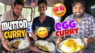 Aaj Mutton Curry Or Egg Curry Donon Banega   Cooking Inside  The Truck  #vlog