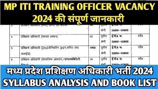 ITI Training Officer Recruitment 2024  ITI TO Vacancy 2024  ITI TO Exam Syllabus and Book List