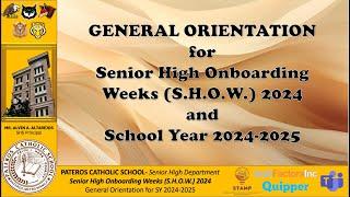 PCS Senior High Onboarding Weeks S.H.O.W. 2024 Orientation