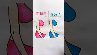 Girl & Boy Belly Difference #shorts #art #youtubeshorts #pregnancy