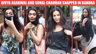 Hot TV Actress Divya Agarwal and Sonal Chauhan Snapped In Bandra
