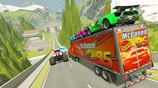 MONSTER JAM FUNNY CARBIG RAMP JUMPS WITH REAL CAR MODS STUNT RACING MONSTER TRUCKS IN BEAMNG