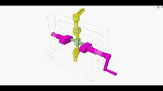 Spatial linkage for angular transmission 90 degrees