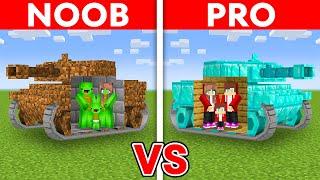 MIKEY vs JJ FAMILY NOOB vs PRO TANK HOUSE Build Challenge in Minecraft