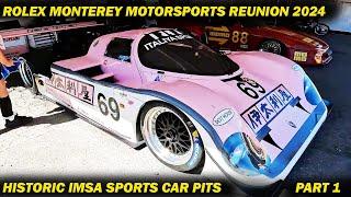 HISTORIC IMSA SPORTS CAR PITS AT THE ROLEX MONTEREY MOTORSPORTS REUNION 2024 LAGUNA SECA PART 1