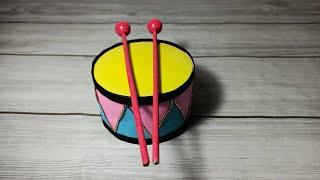 How To Make Drum With Empty Tape Roll And Balloons  DIY Drum For School Project