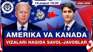 AMERIKA VA KANADA VIZALARI HAQIDA SAVOL- JAVOBLAR