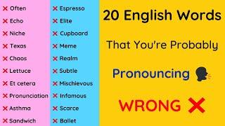 20 Commonly Mispronounced English Words  Common Pronunciation Mistakes  Difficult Pronunciation