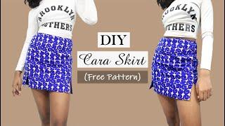 DIY Front Slit Skirt  Brandy Melville Cara Skirt Free Pattern  DIY Cara Skirt