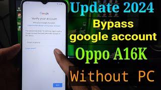 FRP Bypass Oppo A16K  Oppo A16k google account bypass  #oppo_frp_lock_bypass