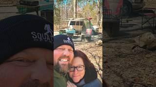 #astrovan #newcampsetup #getaway #camplife #uwharrie #badinlake #camping  #campfire #couple #squatch