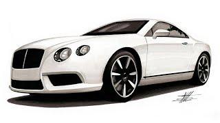 Realistic Car Drawing - Bentley Continental - Time Lapse