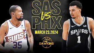 San Antonio Spurs vs Phoenix Suns Full Game Highlights  March 23 2024  FreeDawkins