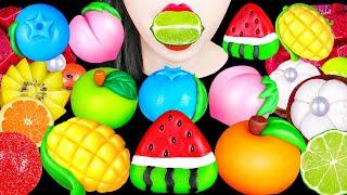 ASMR DIY FRUITS CAKE SOUR LEMON LIME 직접 만든 화과자 레몬 라임 수박화채 다양 과일 코하쿠토 무지개 EATING SOUNDS MUKBANG 먹방