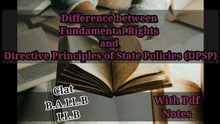 Difference between Fundamental Rights and DPSP  Directive Principles of State Policies 