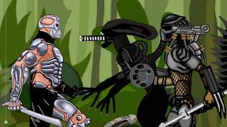 Uber Jason vs Alienxenomorph and Predator - Drawing cartoons 2