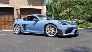 2023 Porsche 718 Cayman GT4 RS Weissach Package in Aetna Blue & Ride My Car Story with Lou Costabile