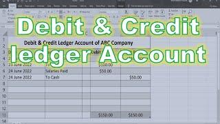 how to create Debit & Credit ledger account in excel  how to create general ledger account