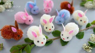  ПУШИСТЫЕ МИНИ КРОЛИКИ  Fluffy Bunny Hairpins 