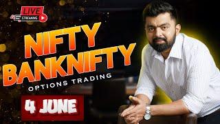 Live trading Banknifty  nifty Options  4 june strategy  Nifty Prediction live  Wealth Secret