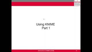 Introduction to KNIME Data Analytics Platform