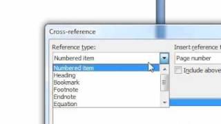 How to insert Cross References in Word 2007